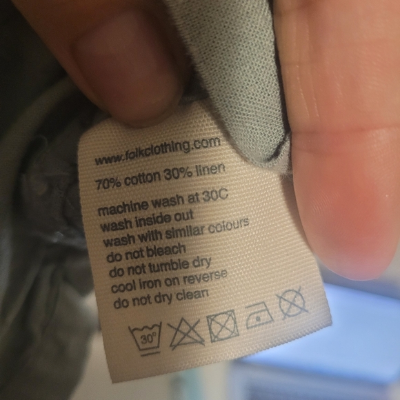 ⚠️3/25 Folk Linen Blend Button Down Coastal Boho Beach Floral Vibes M - Picture 4 of 5